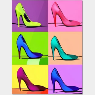 Pop Art Stiletto High Heels Posters and Art